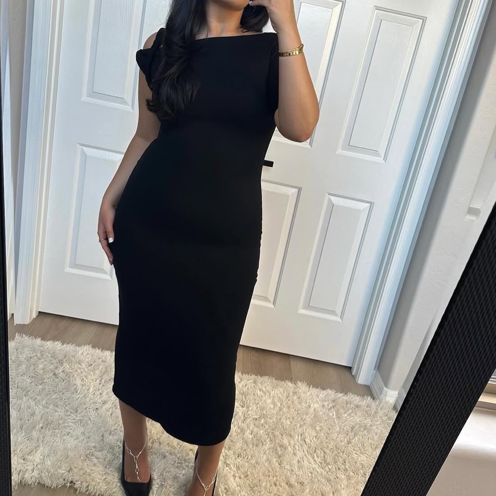 Elegant Black Asymmetrical Dress